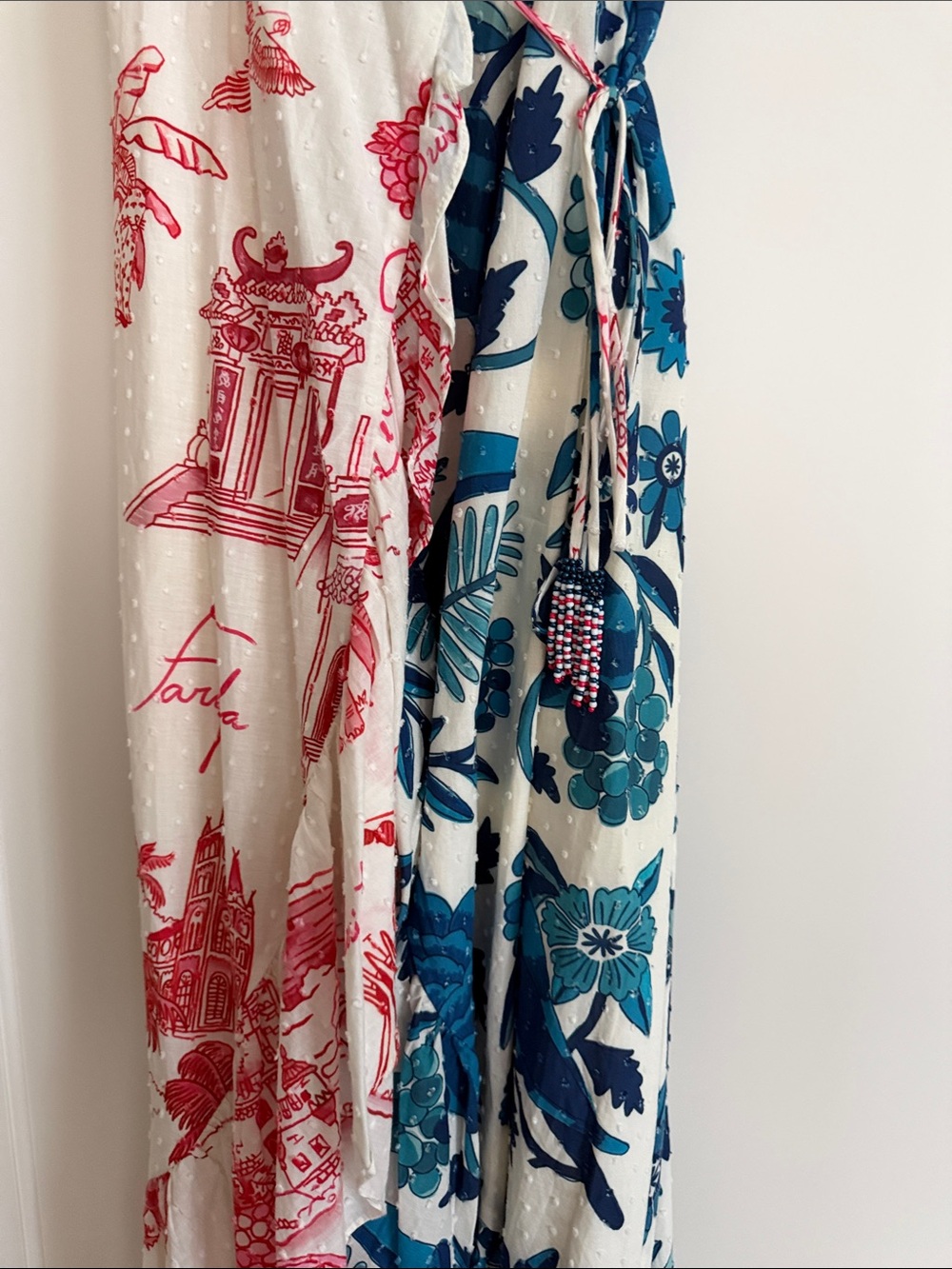 FARM Rio White Maxi Dress with Red and Blue Floral Prints - Picture 3 of 6